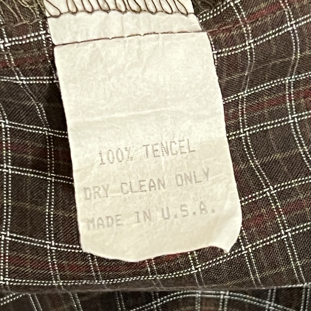 VTG Marc Baxis Los Angeles‎ Micro Plaid Button Short Sleeve Shirt Men Size XL - Picture 8 of 8